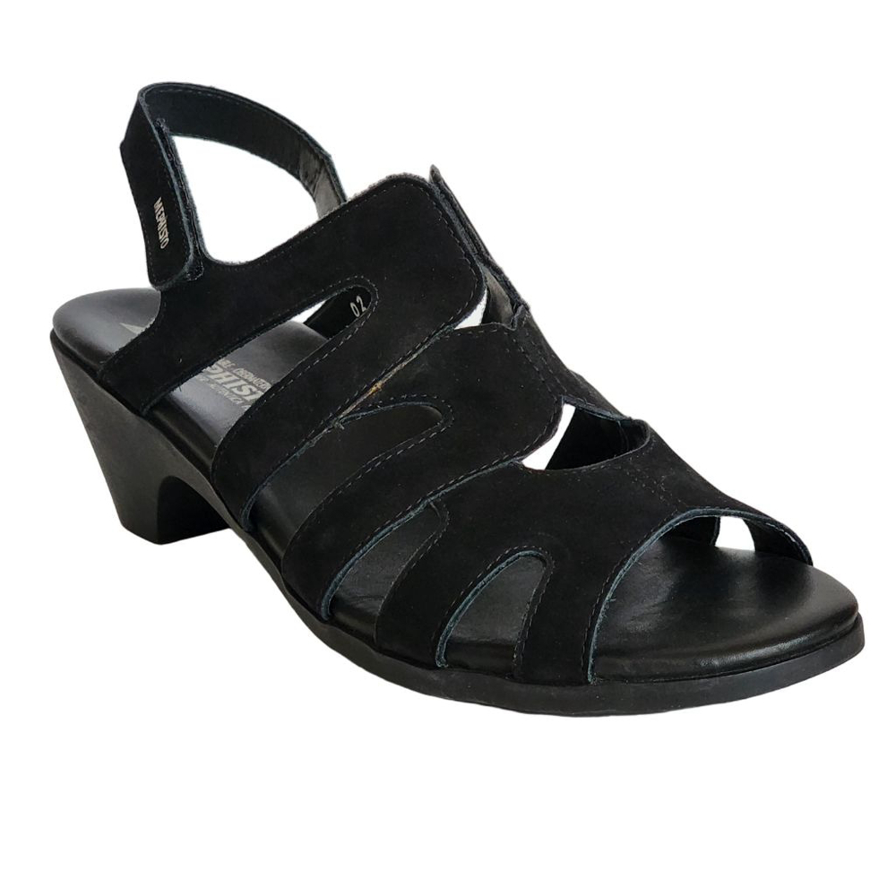 MEPHOSTO Coralie Black‎ Nubuck Leather Slingback Sandals 41 10